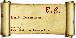 Balk Cezarina névjegykártya